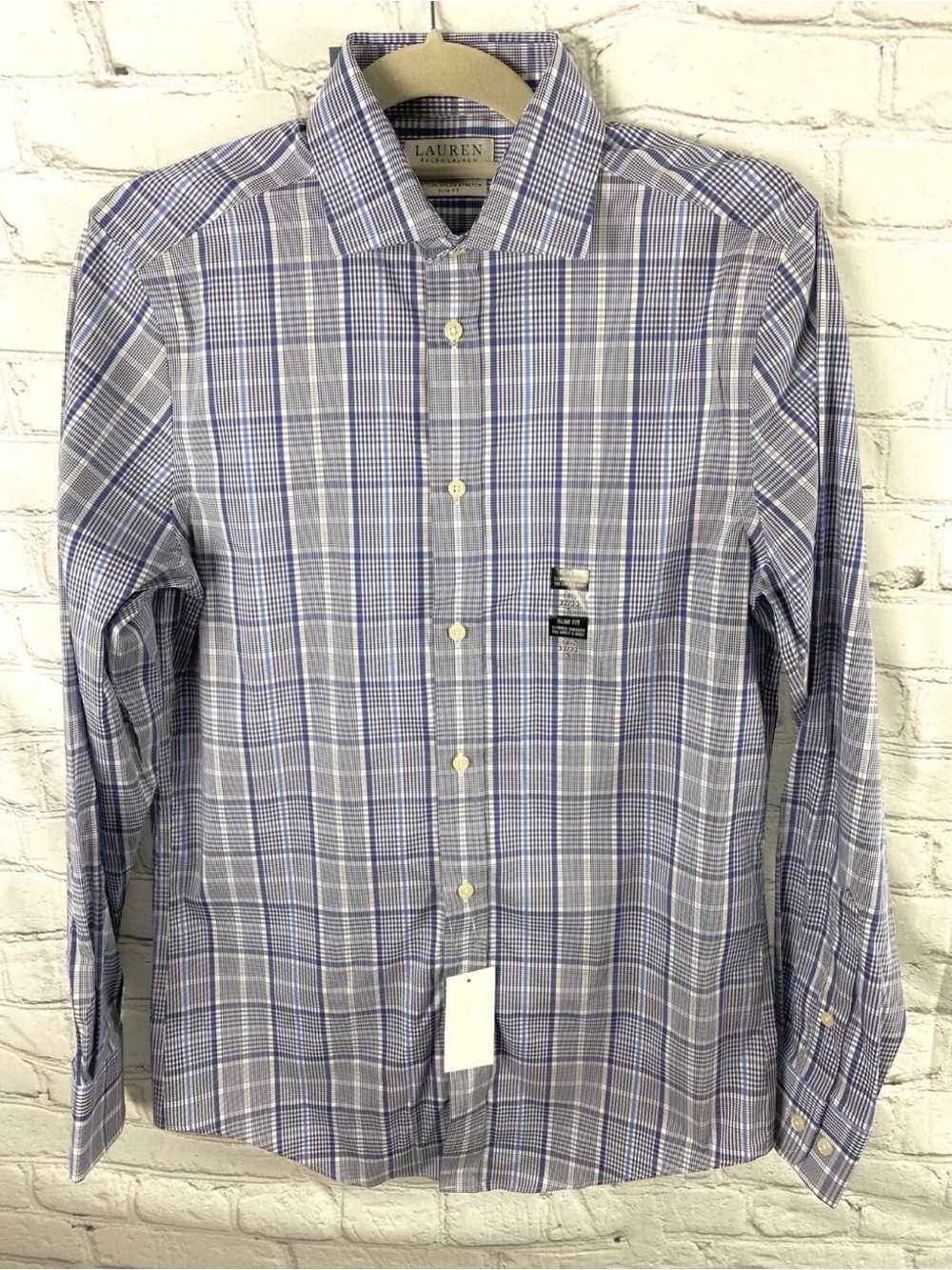 Lauren Ralph Lauren Men's Slim Fit Stretch Dress Shirt Navy 14.5 32/33 NWT